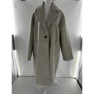 CoffeeShop Trench Coat Single Breasted Sz XL Walker Grey Minimalist Normcore